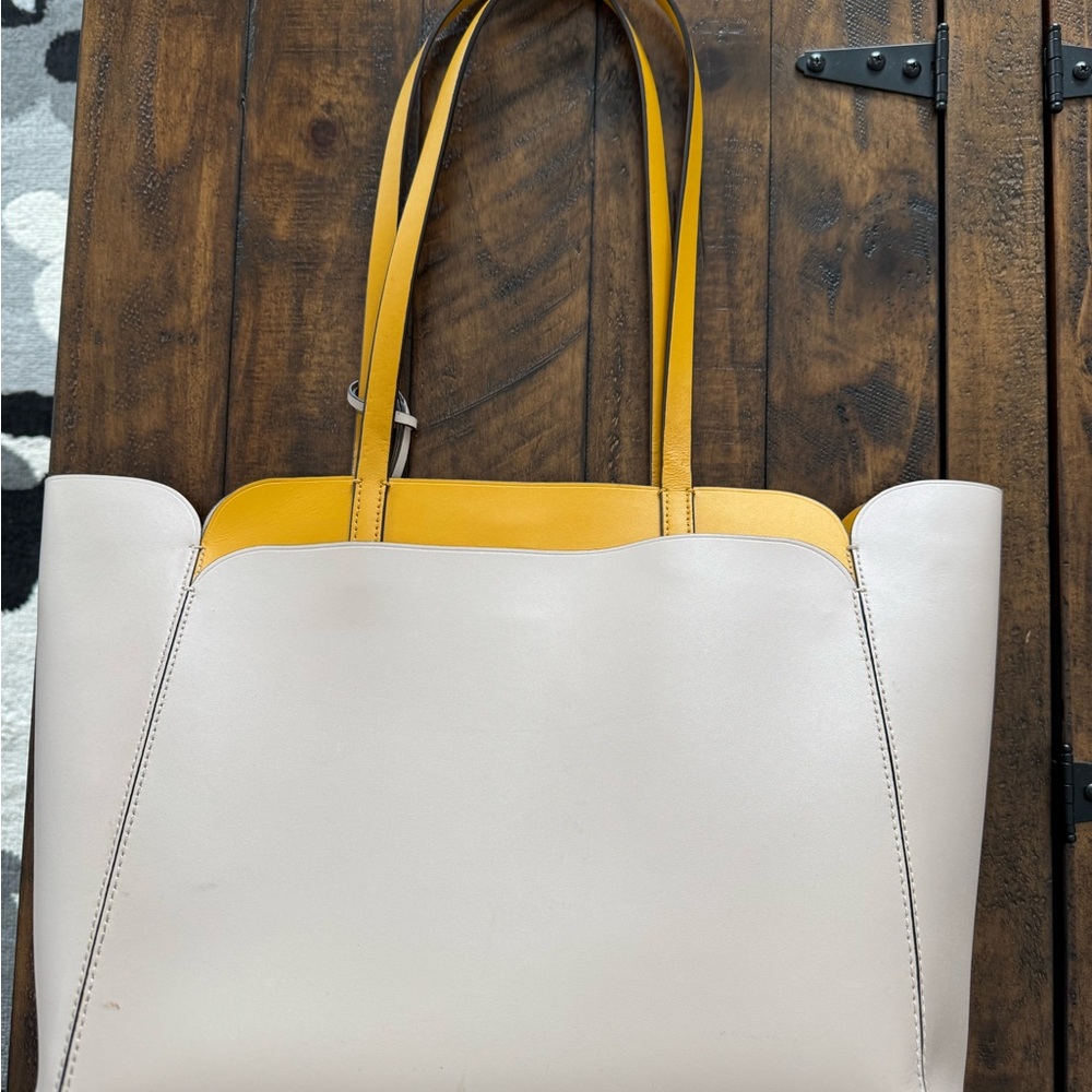Kate Spade Two-Tone Leather Tote — Light Tan and Mustard - Picture 4 of 16
